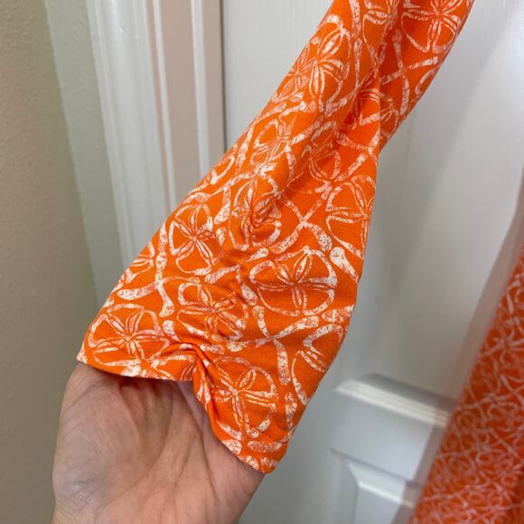 Pendleton Breezeway Faux Wrap Dress Jersey Sand Dollar Print Midi Modest XL - Picture 3 of 7